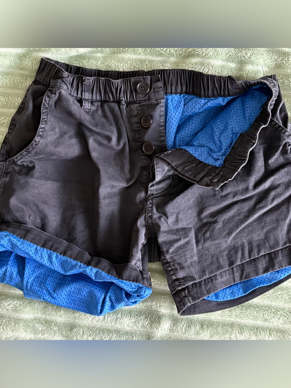 Women’s Black Shorts with Blue Lining